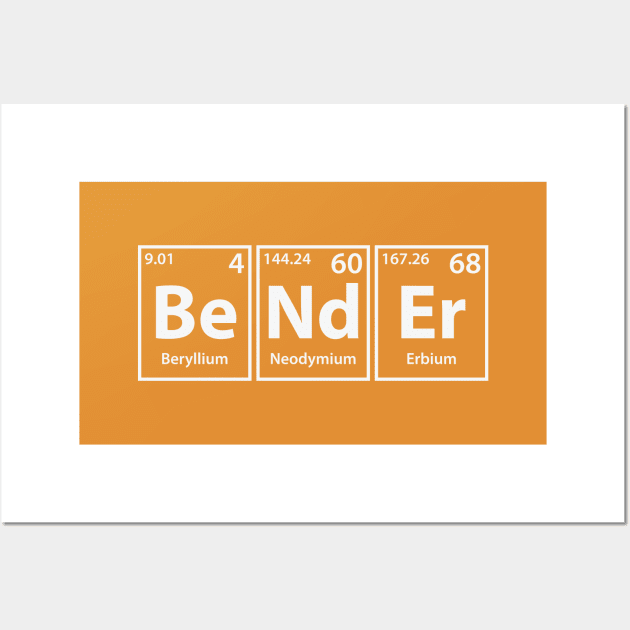 Bender (Be-Nd-Er) Periodic Elements Spelling Wall Art by cerebrands